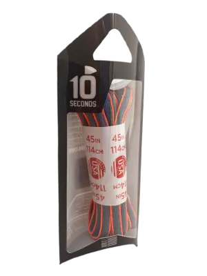 10 Seconds ® Athletic Oval Laces | Grey/Neon Orange Piping