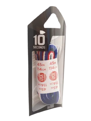 10 Seconds ® Athletic Oval Laces | Red/White/Blue