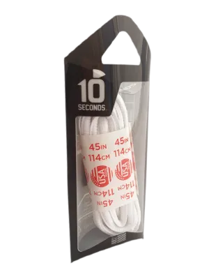 10 Seconds ® Athletic Oval Laces | White