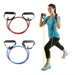 120cm Yoga Pull Rope Fitness Resistance Bands Exercise Tubes Practical Training Elastic Band Rope Yoga Workout Cordages 1PC