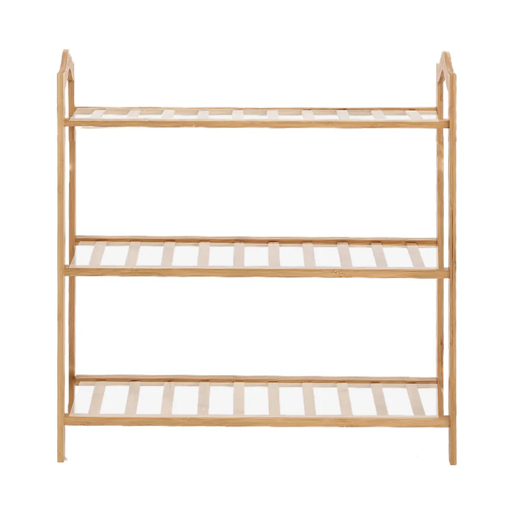 3 Tiers Bamboo Shoe Rack Storage Organizer Wooden Shelf Stand Shelves