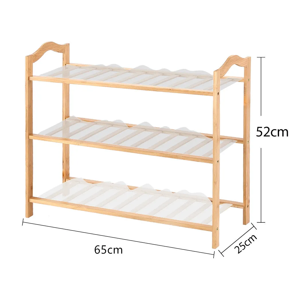 3 Tiers Bamboo Shoe Rack Storage Organizer Wooden Shelf Stand Shelves