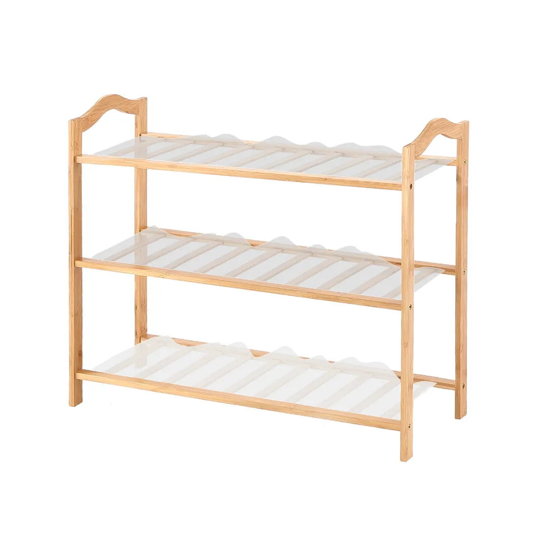 3 Tiers Bamboo Shoe Rack Storage Organizer Wooden Shelf Stand Shelves