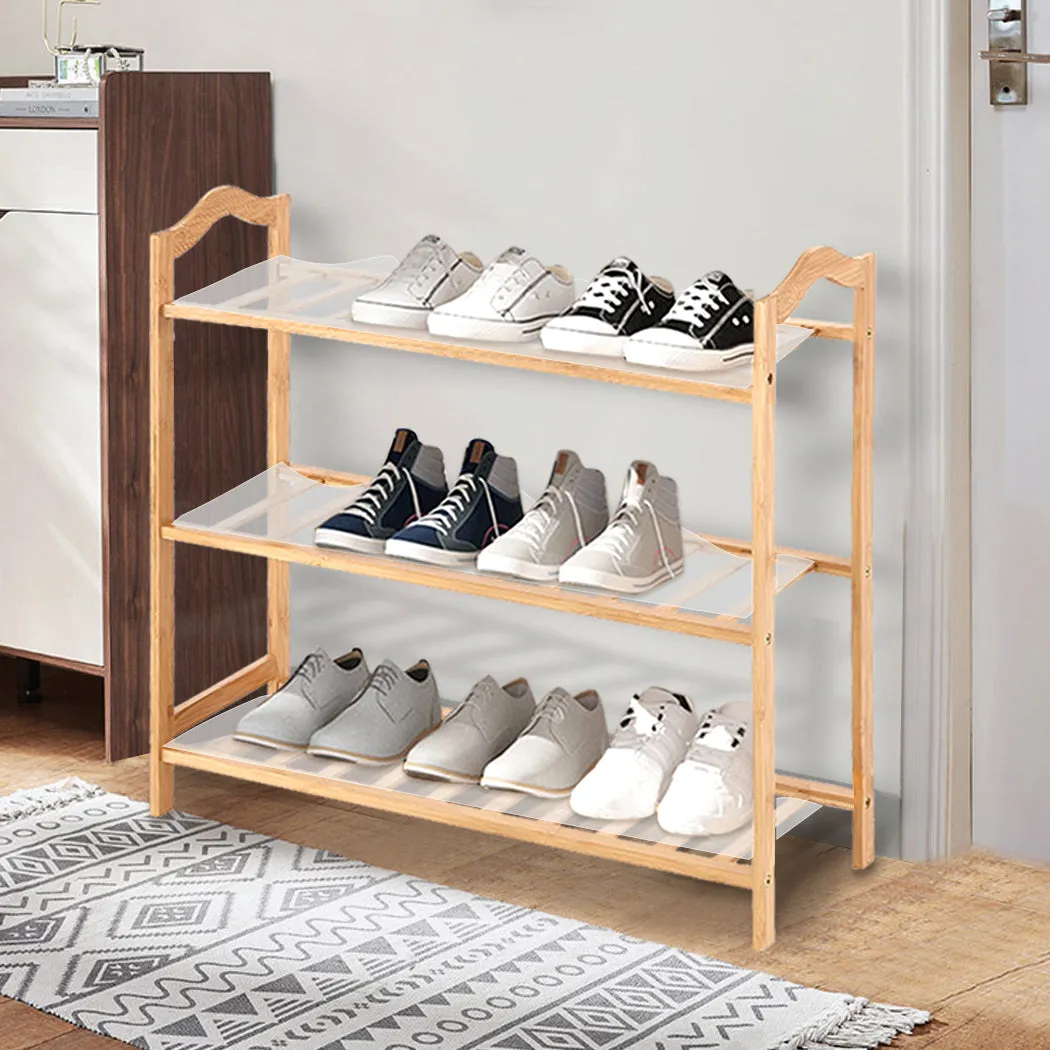 3 Tiers Bamboo Shoe Rack Storage Organizer Wooden Shelf Stand Shelves