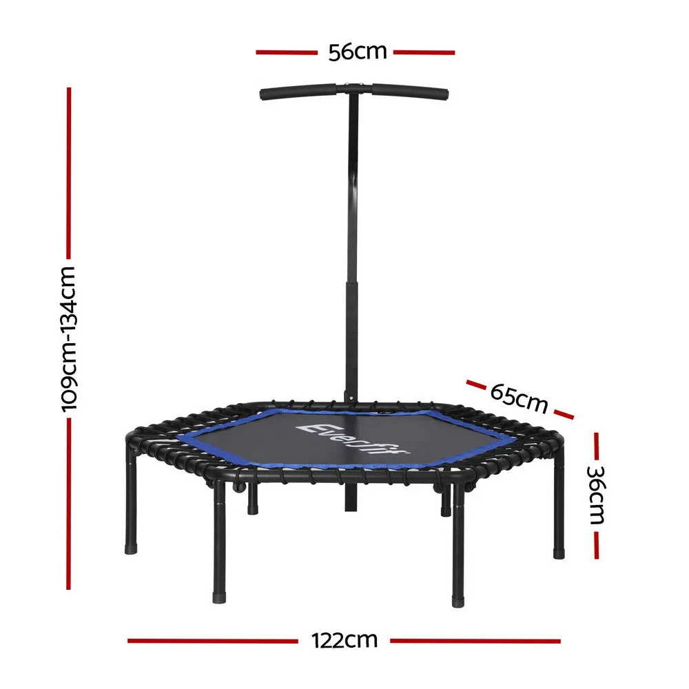 48-Inch Hexagon Trampoline w/ Adjustable Handrail, Everfit