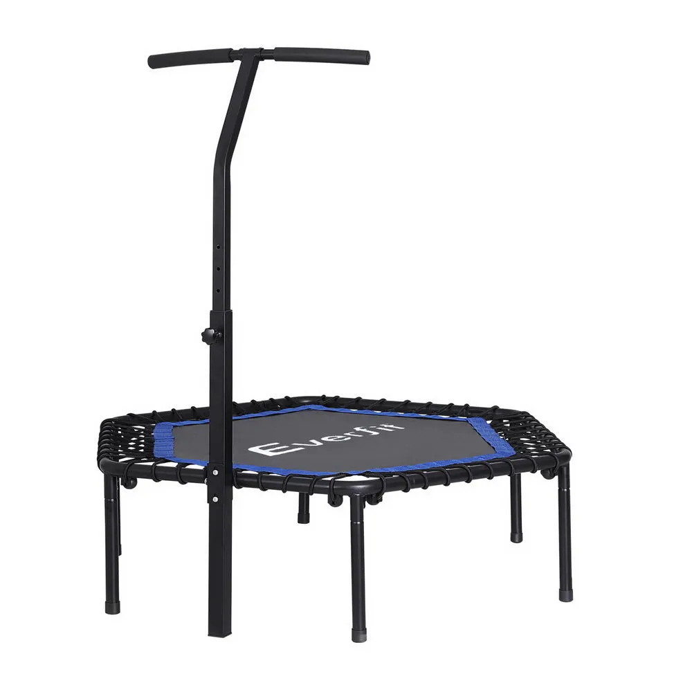 48-Inch Hexagon Trampoline w/ Adjustable Handrail, Everfit