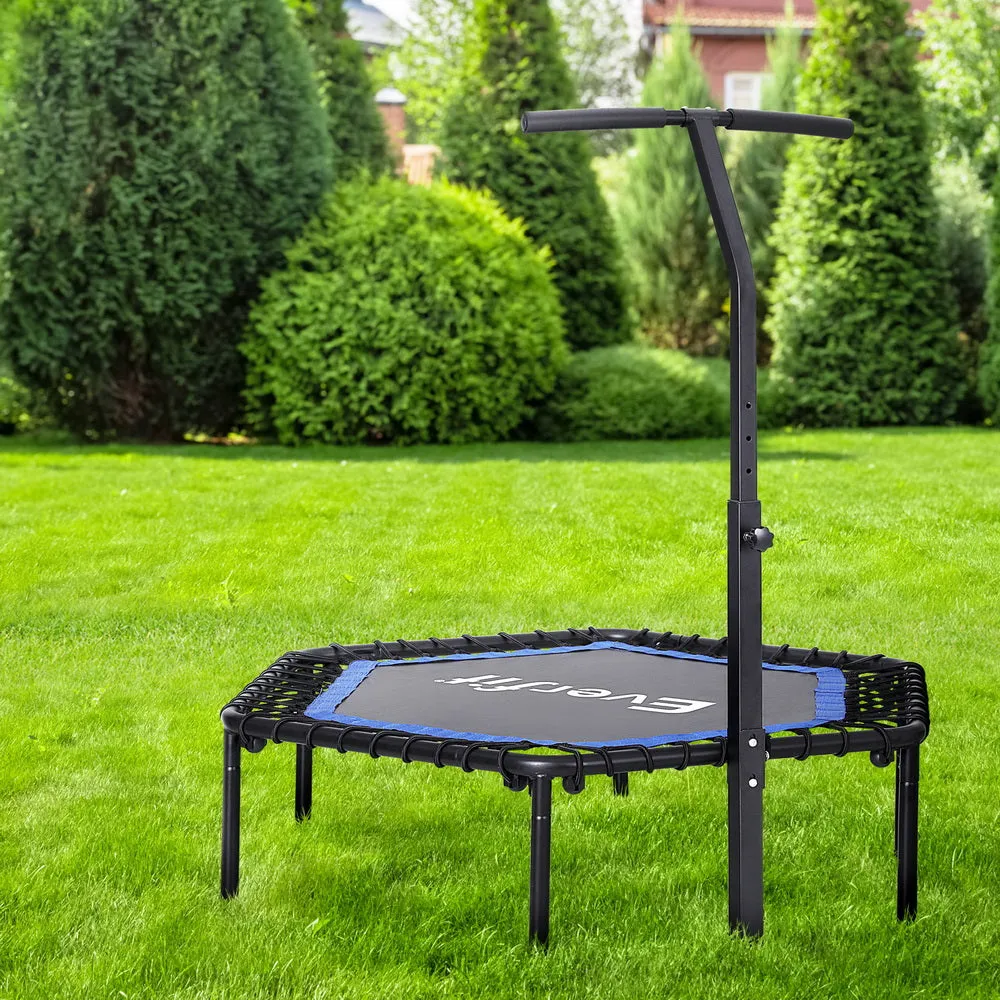 48-Inch Hexagon Trampoline w/ Adjustable Handrail, Everfit