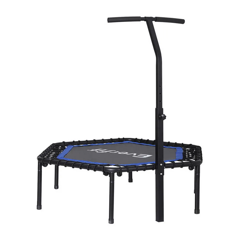 48-Inch Hexagon Trampoline w/ Adjustable Handrail, Everfit