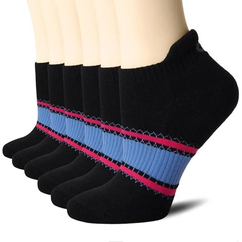 6 Pair Sports Running Socks – Cushioning and Support