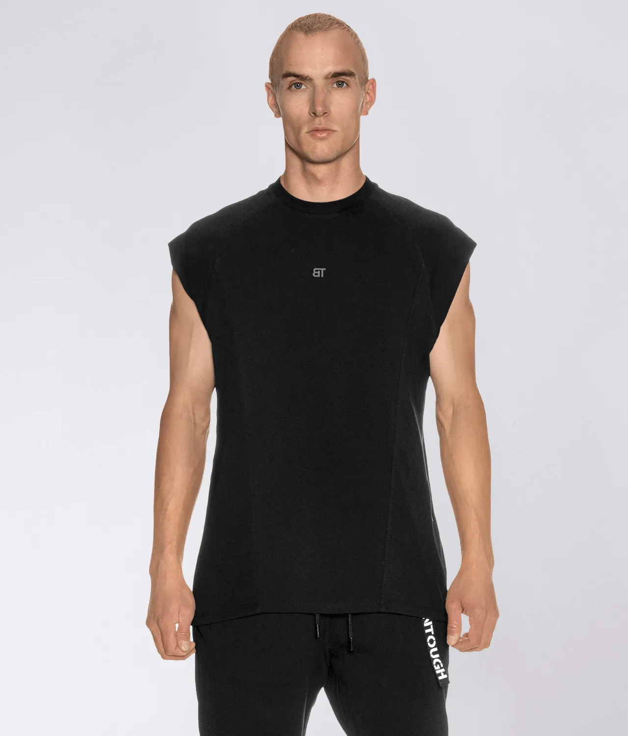 950 . Viscose Regular-Fit Shoulder Drop T-Shirt - Black