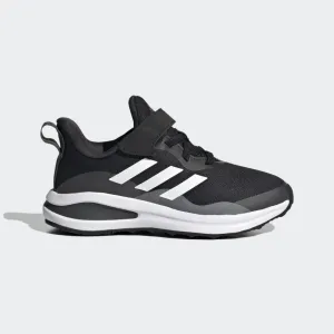 ADIDAS KIDS FORTARUN ELASTIC LACE TOP STRAP RUNNING SHOES - Core Black / Cloud White / Grey Six