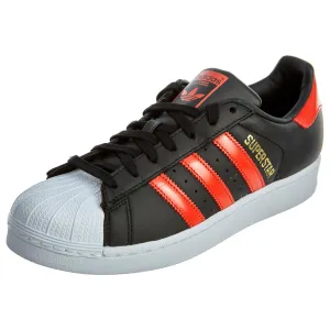 Adidas Superstar Black Bold Orange Leather Shell Mens Style :B41994