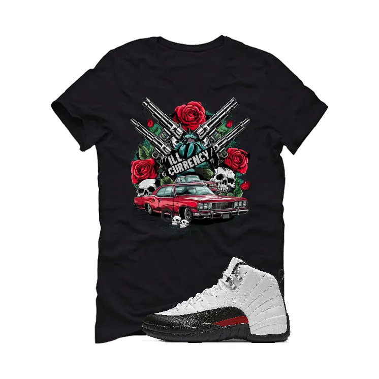 Air Jordan 12 “Red Taxi” | illcurrency Black T-Shirt (Vintage Illcurrency)