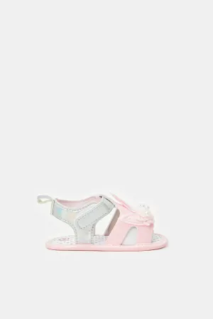 Baby Pink Floral Pram Shoe