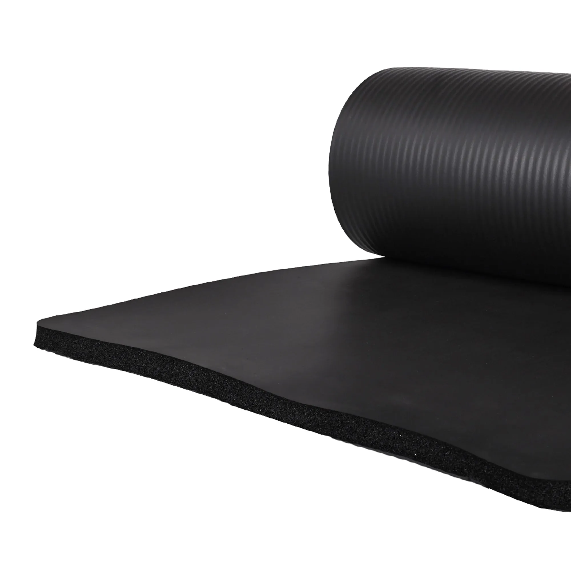 BalanceFrom Fitness 1" Extra Thick Yoga Mat w/Knee Pad and Carrying Strap, Black