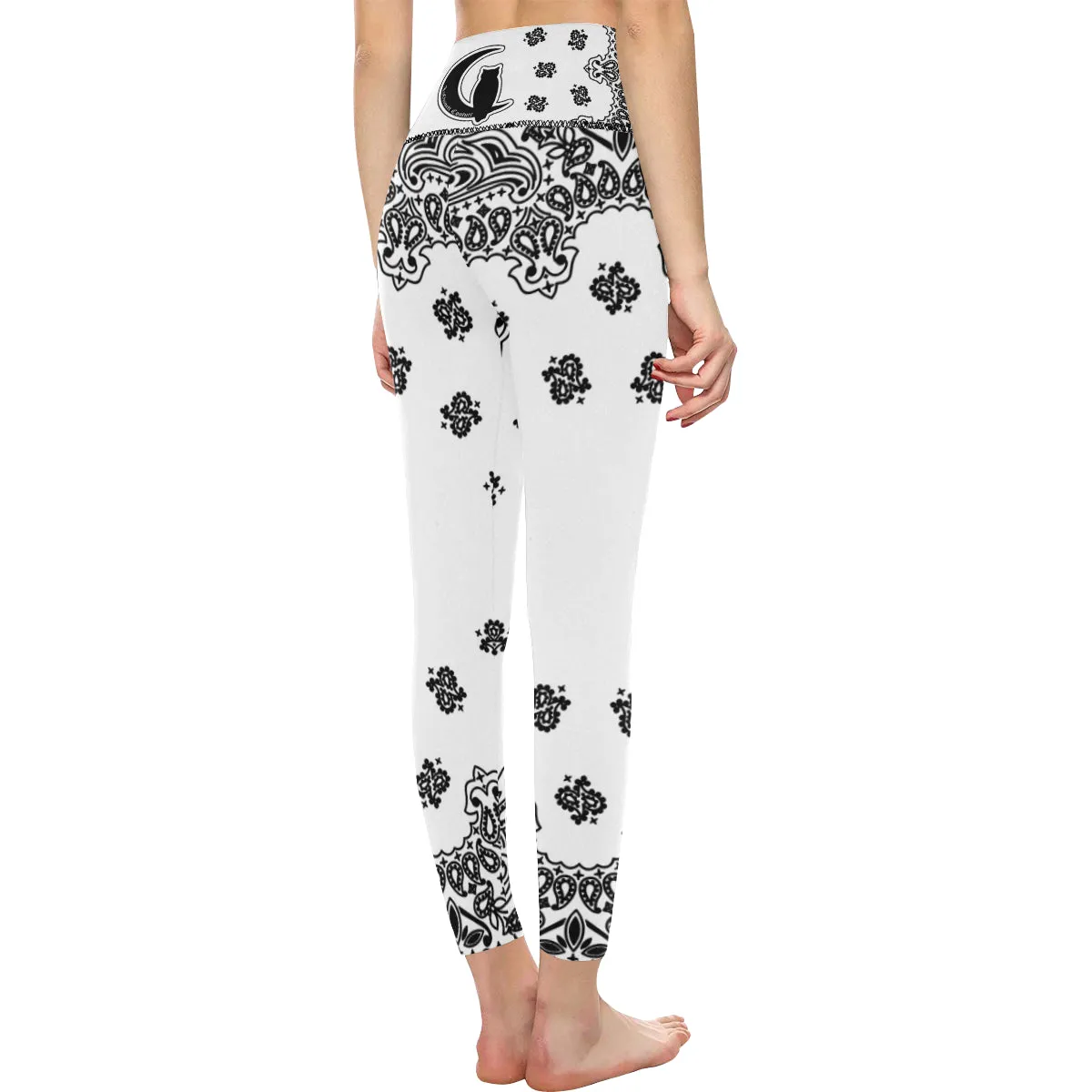 BANDANA WHITE High-Waisted Leggings