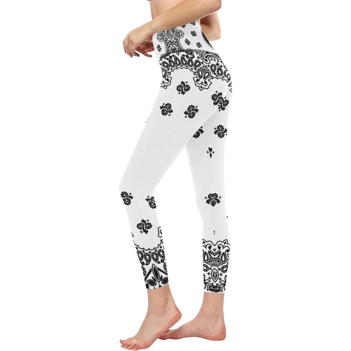 BANDANA WHITE High-Waisted Leggings