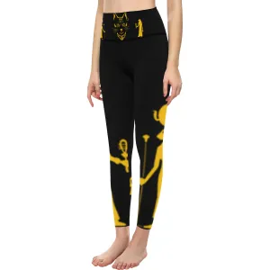 BASTET PROTECTION BLK  High-Waisted Leggings