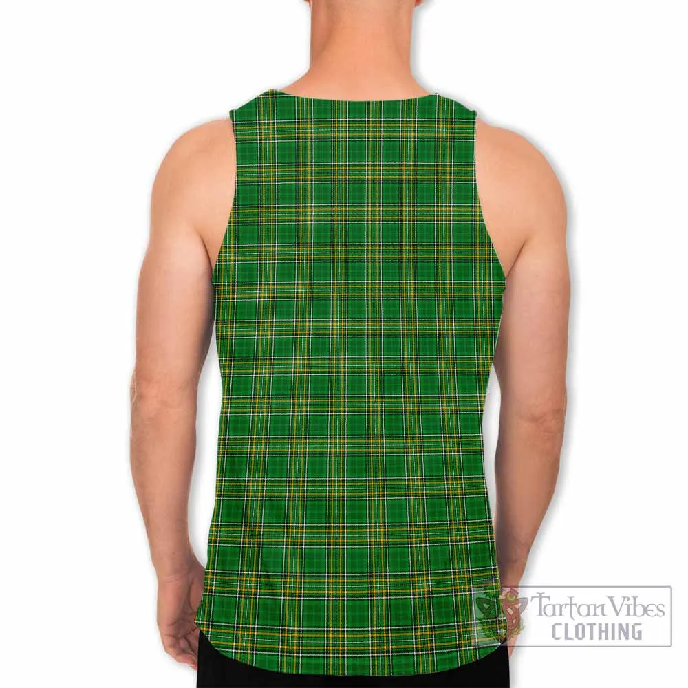 Birch Irish Clan Tartan Men's Tank Top with Coat of Arms