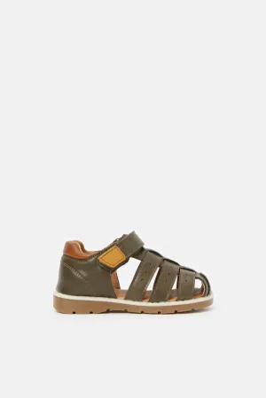 Boys Brown Velcro Fisherman Sandal