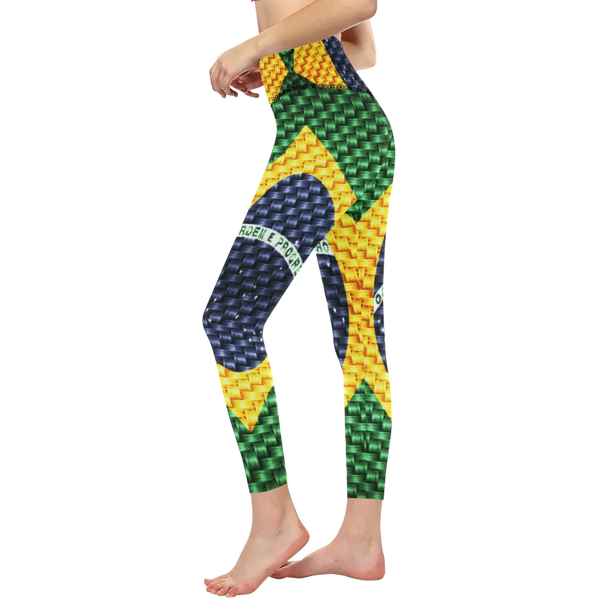 BRASIL FLAG  High-Waisted Leggings