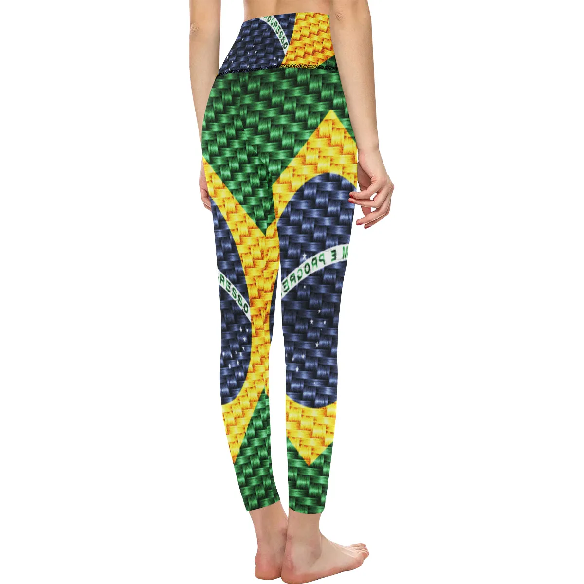 BRASIL FLAG  High-Waisted Leggings