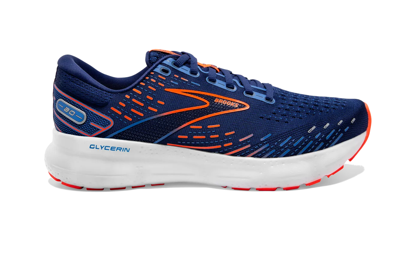 Brooks Glycerin 20  Men's Road-running Shoe in Black/Hawaiian, Grey Chili Oil Orange, Black & Blue/Orange