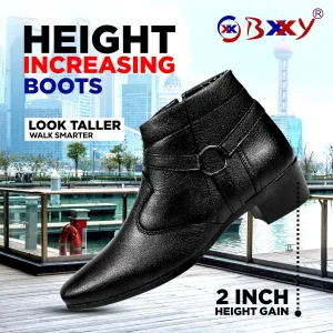 BXXY Formal Zipper and Buckle Boots for Men