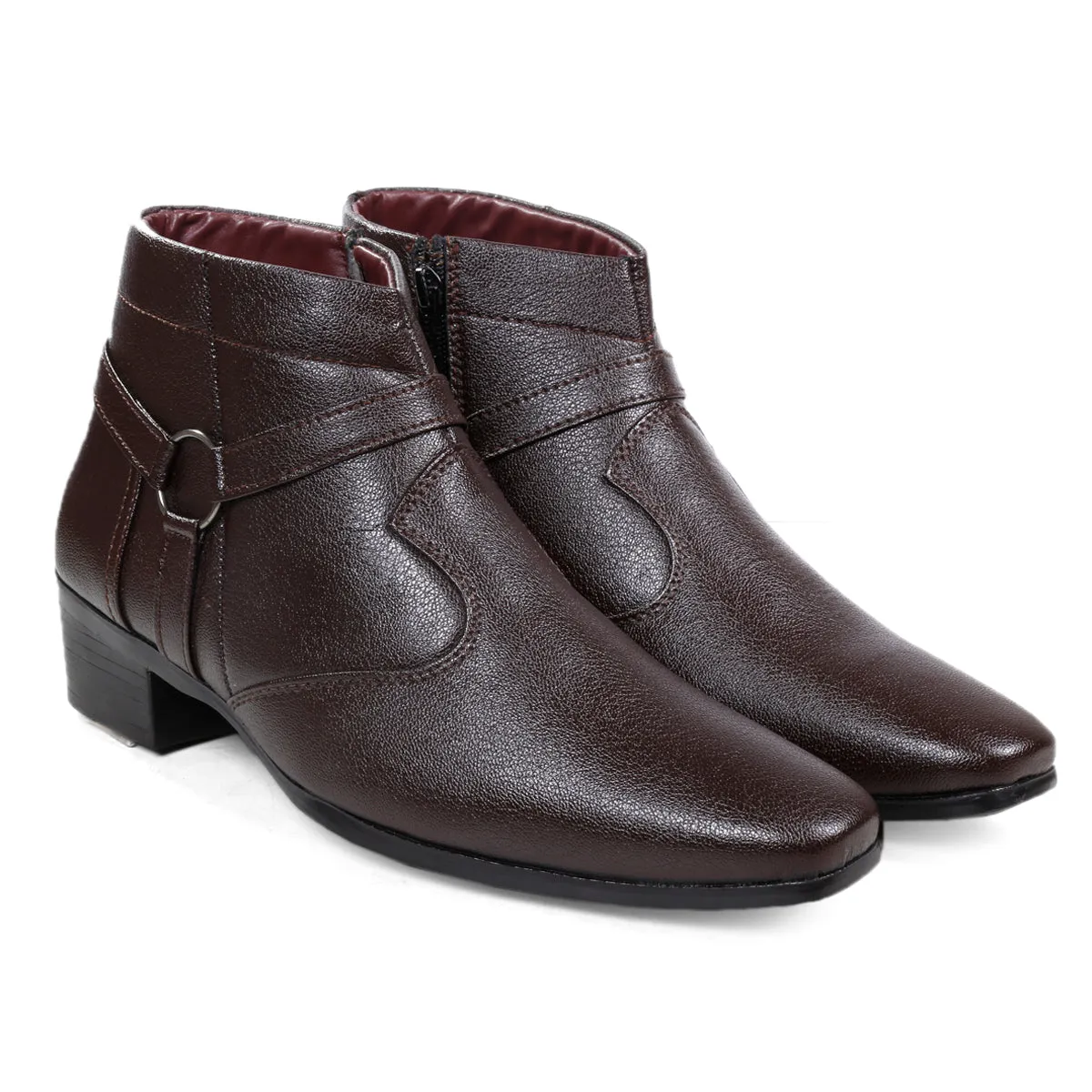 BXXY Formal Zipper and Buckle Boots for Men