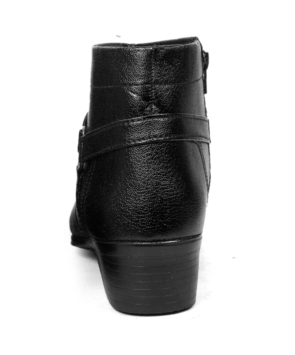 BXXY Height Increasing Office Wear Zipper and Buckle Boots