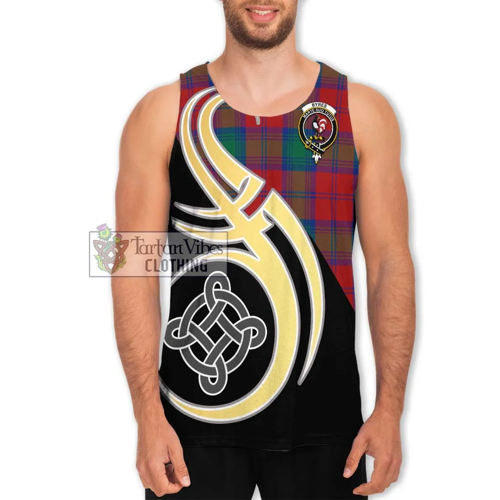 Byres (Byses) Tartan Men's Tank Top with Family Crest and Celtic Symbol Style