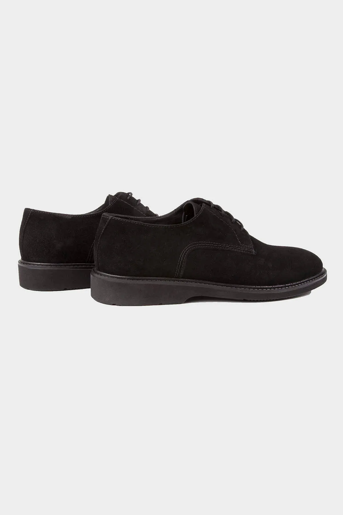 Casual 100% Genuine Leather Black Lace-Up Shoes