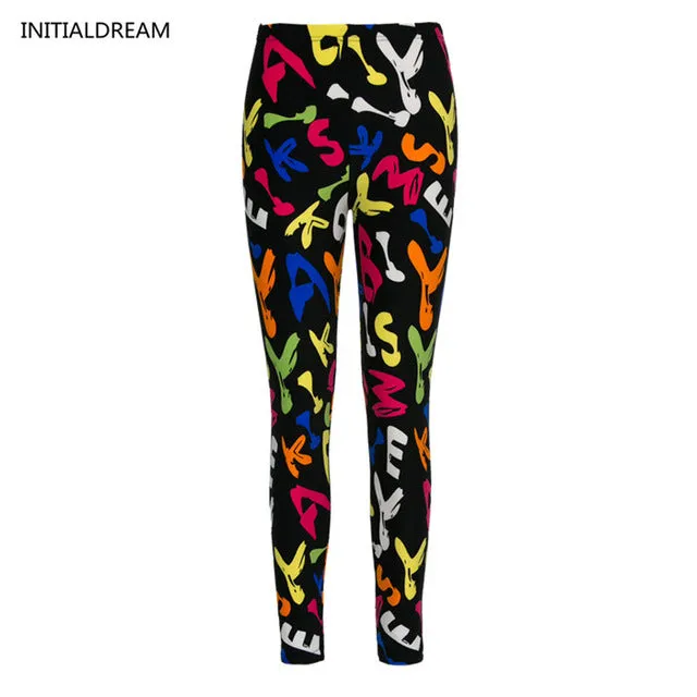 Causal  Leggings 2017 Womens Fall Fashion Floral Print Leggings Pants Disco Pants Legging Feminino Ropa Mujer Jeggings HDDK007