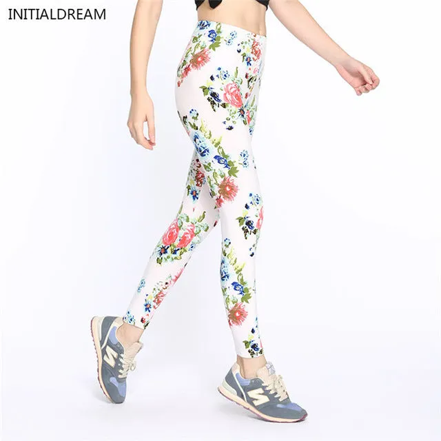 Causal  Leggings 2017 Womens Fall Fashion Floral Print Leggings Pants Disco Pants Legging Feminino Ropa Mujer Jeggings HDDK007