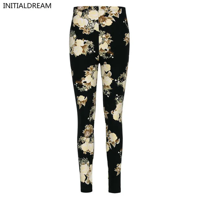 Causal  Leggings 2017 Womens Fall Fashion Floral Print Leggings Pants Disco Pants Legging Feminino Ropa Mujer Jeggings HDDK007