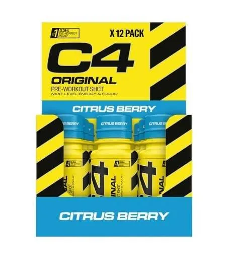 Cellucor C4 Original Pre-Workout Shot, Citrus Berry - 12 x 60 ml