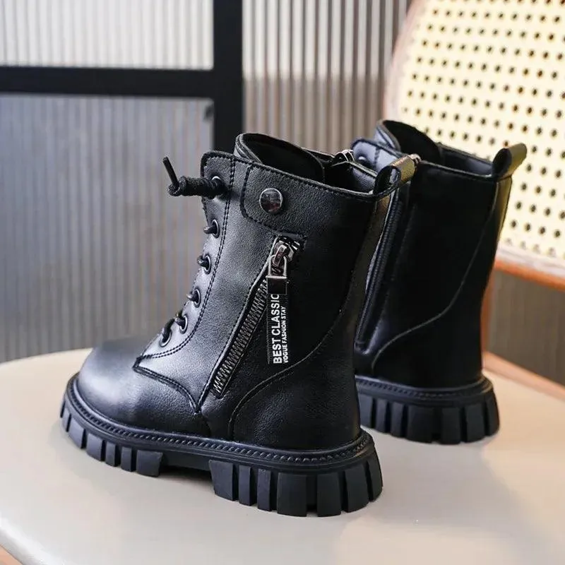 Children's Casual Shoes for Girls: Black Short Boots - TSS320