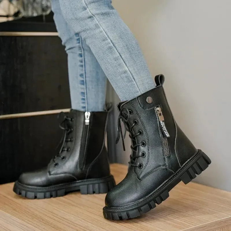 Children's Casual Shoes for Girls: Black Short Boots - TSS320