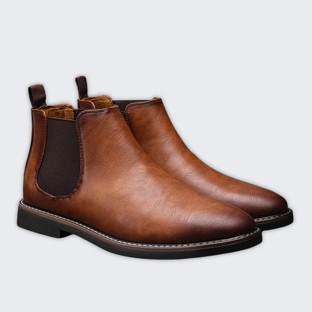 Classic Men's Leather Chelsea Boots - Stylish & Comfortable