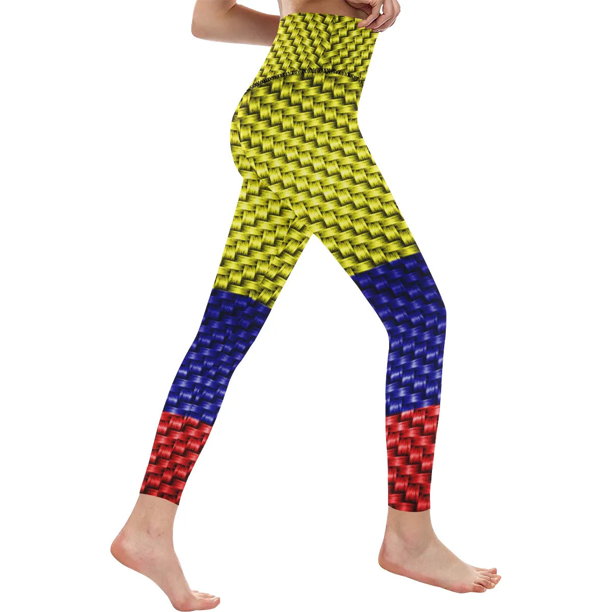 COLOMBIA FLAG  High-Waisted Leggings