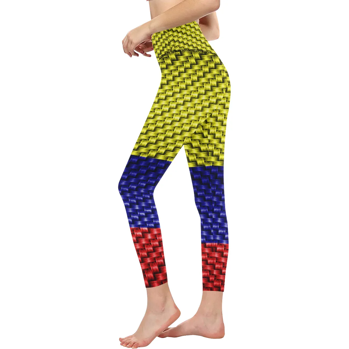 COLOMBIA FLAG  High-Waisted Leggings