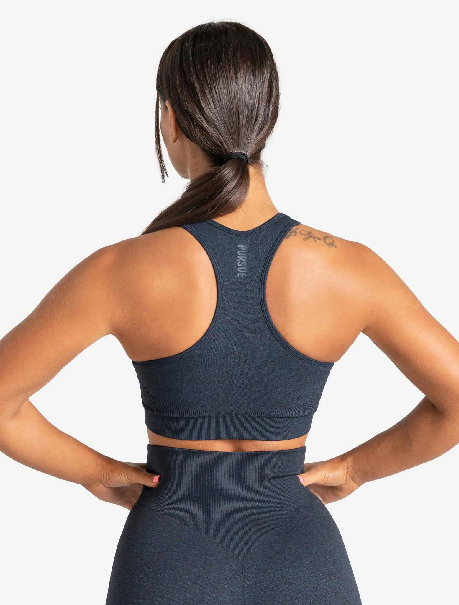 Core Seamless Sports Bra - Navy Marl