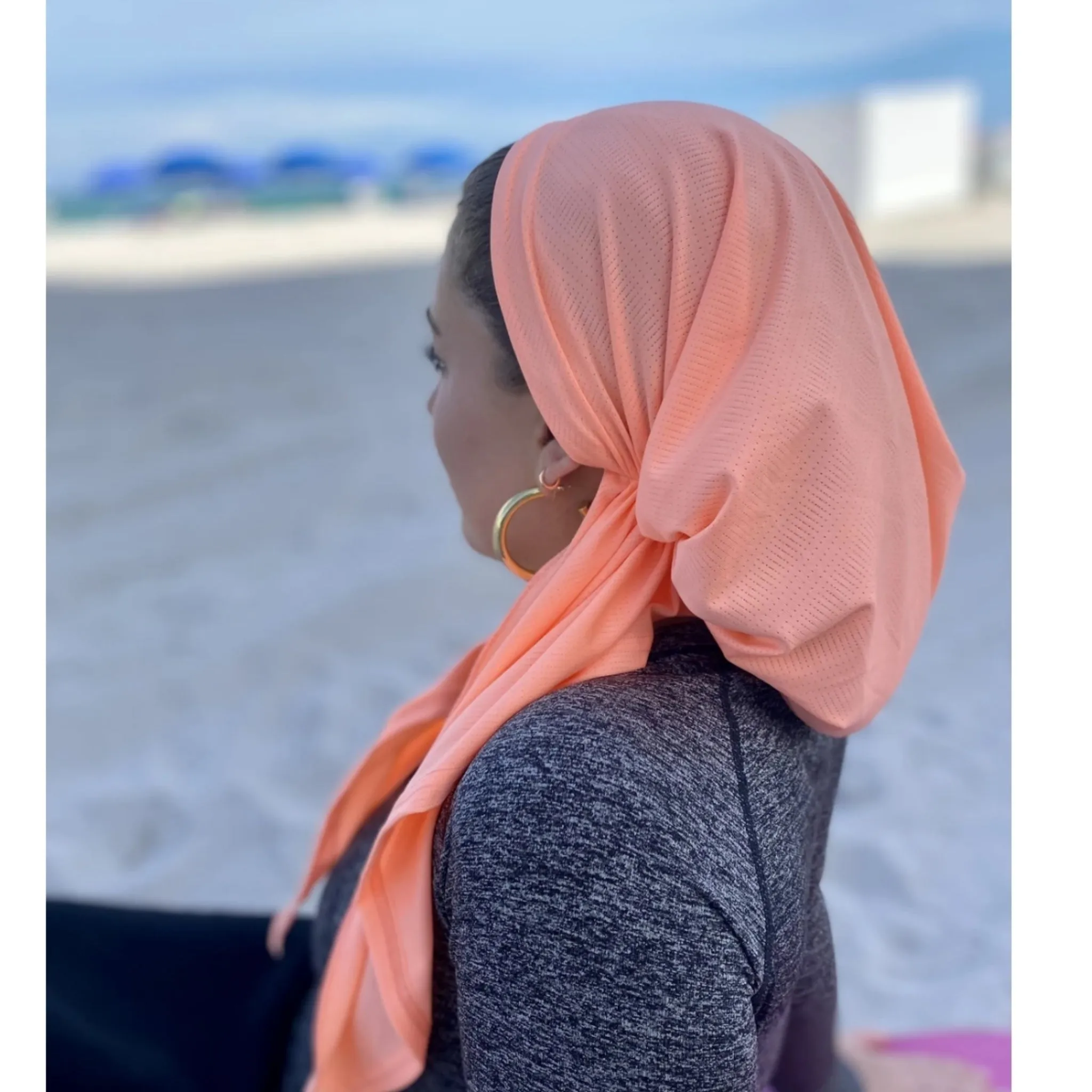 Dri Fit SB Pre-Tied Headscarf: Coral