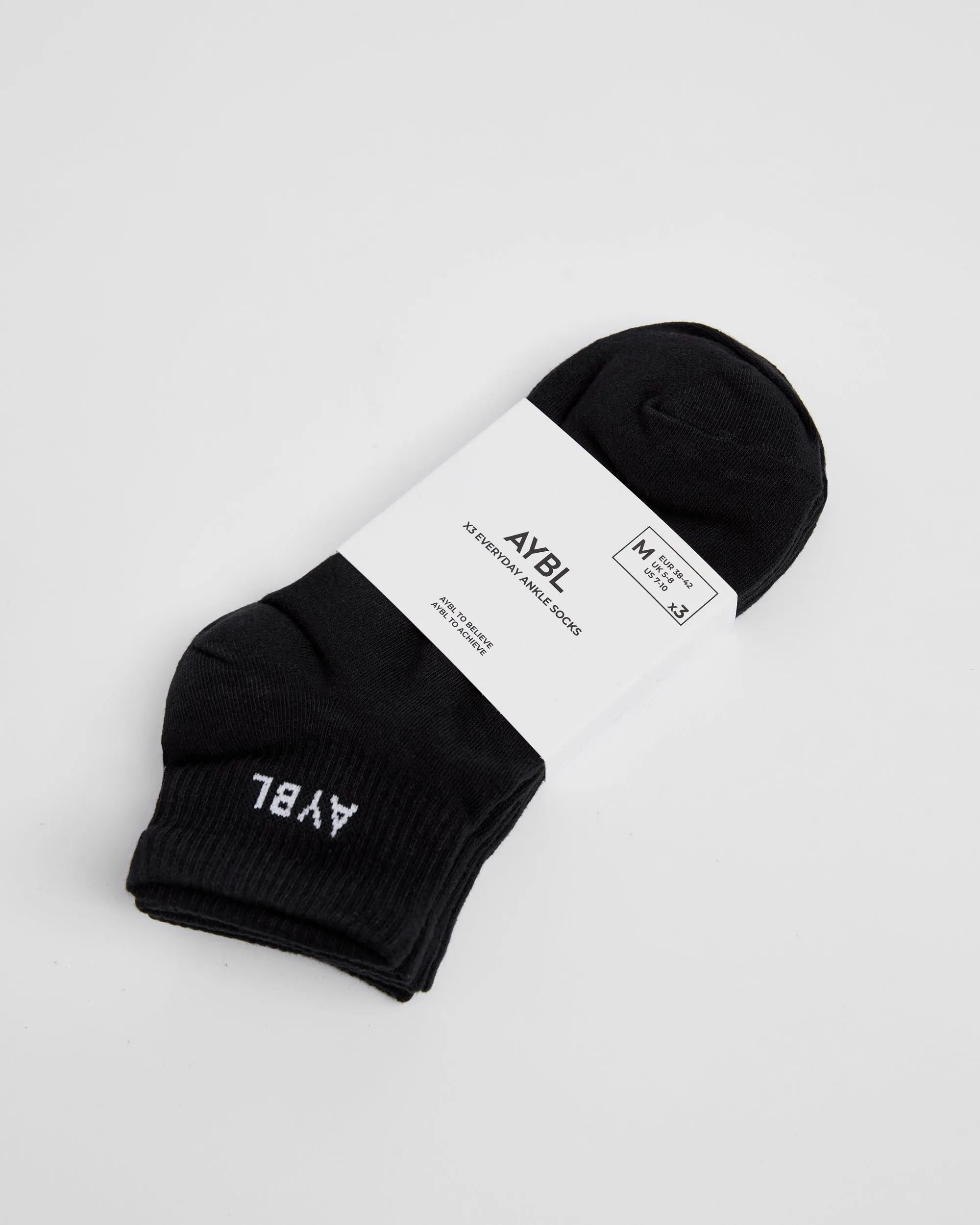 Everyday Ankle Socks (3 Pack) - Black