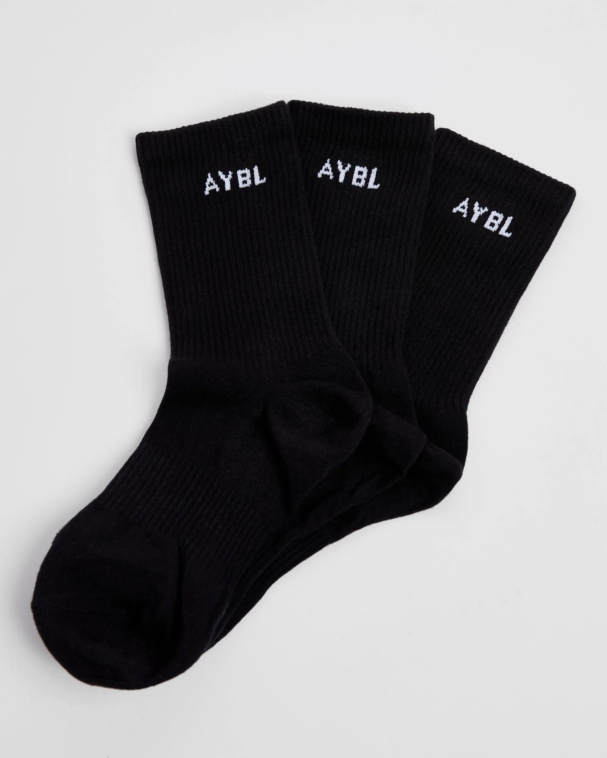 Everyday Crew Socks (3 Pack) - Black