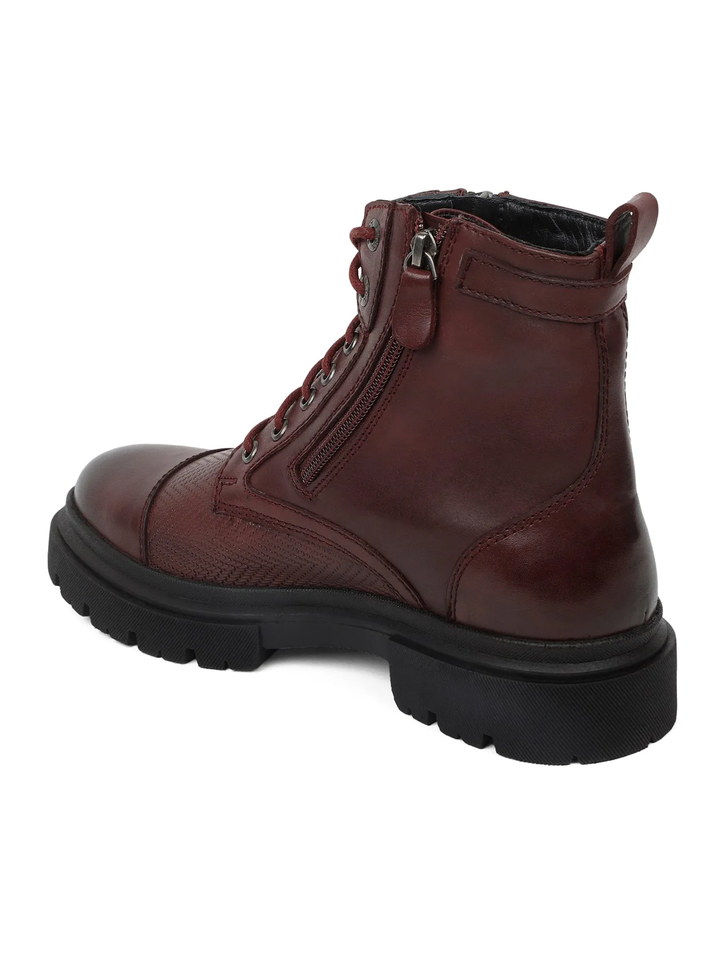 Ezok Bordo Leather Boot Shoes For Men 2501