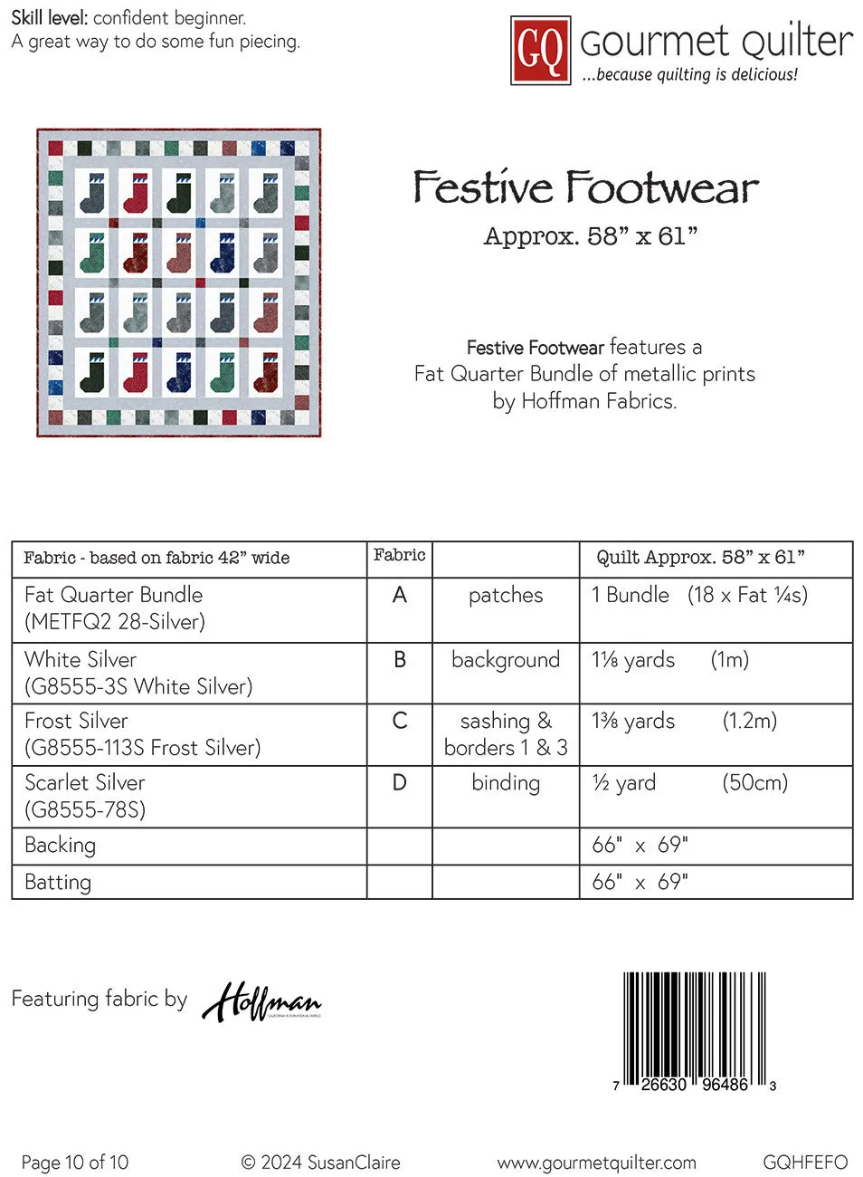 Festive Footwear Quilt Pattern