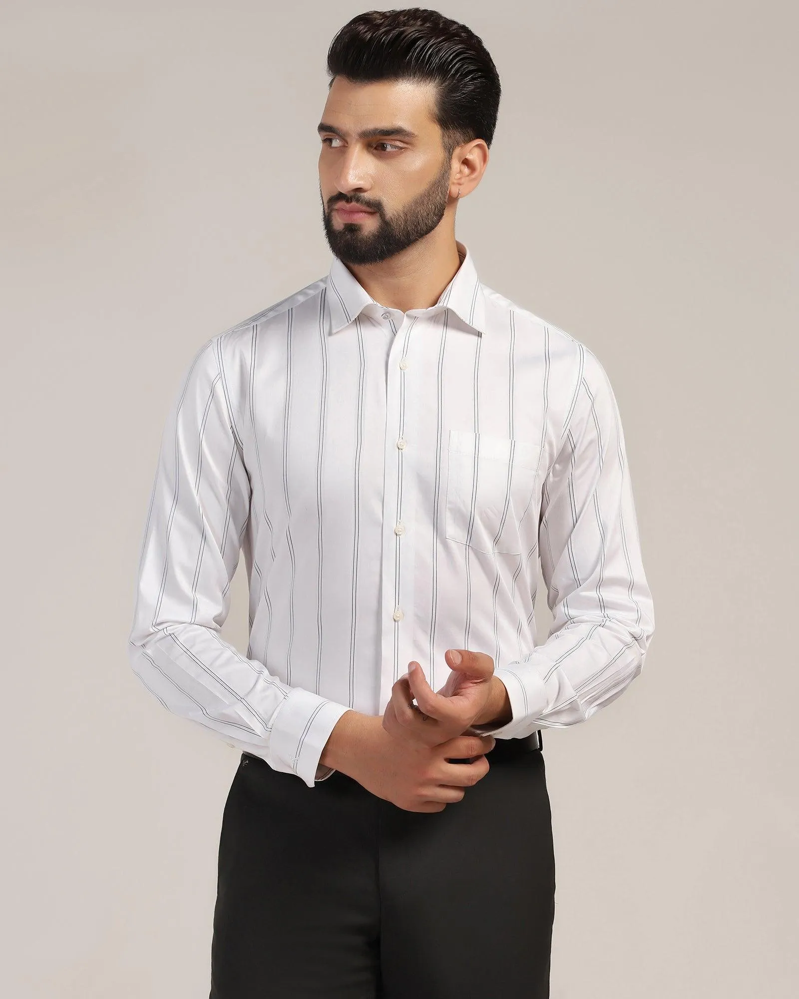 Formal White Stripe Shirt - Kolt