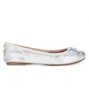 FRANKIE Ballet Flat Shoes - Silver Woven