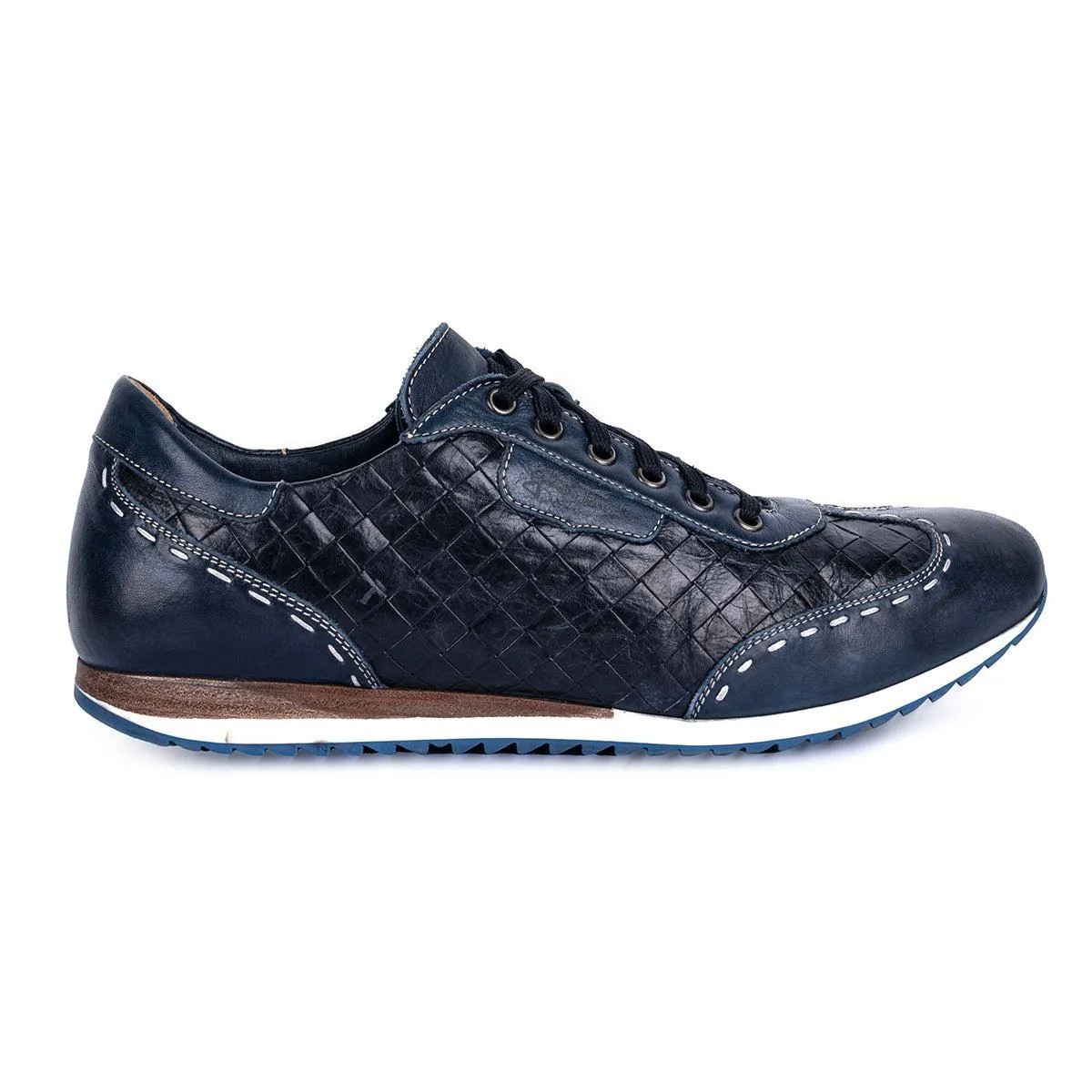 Galizio Torresi Low-Top Sneakers Leather Blue Colour For Men